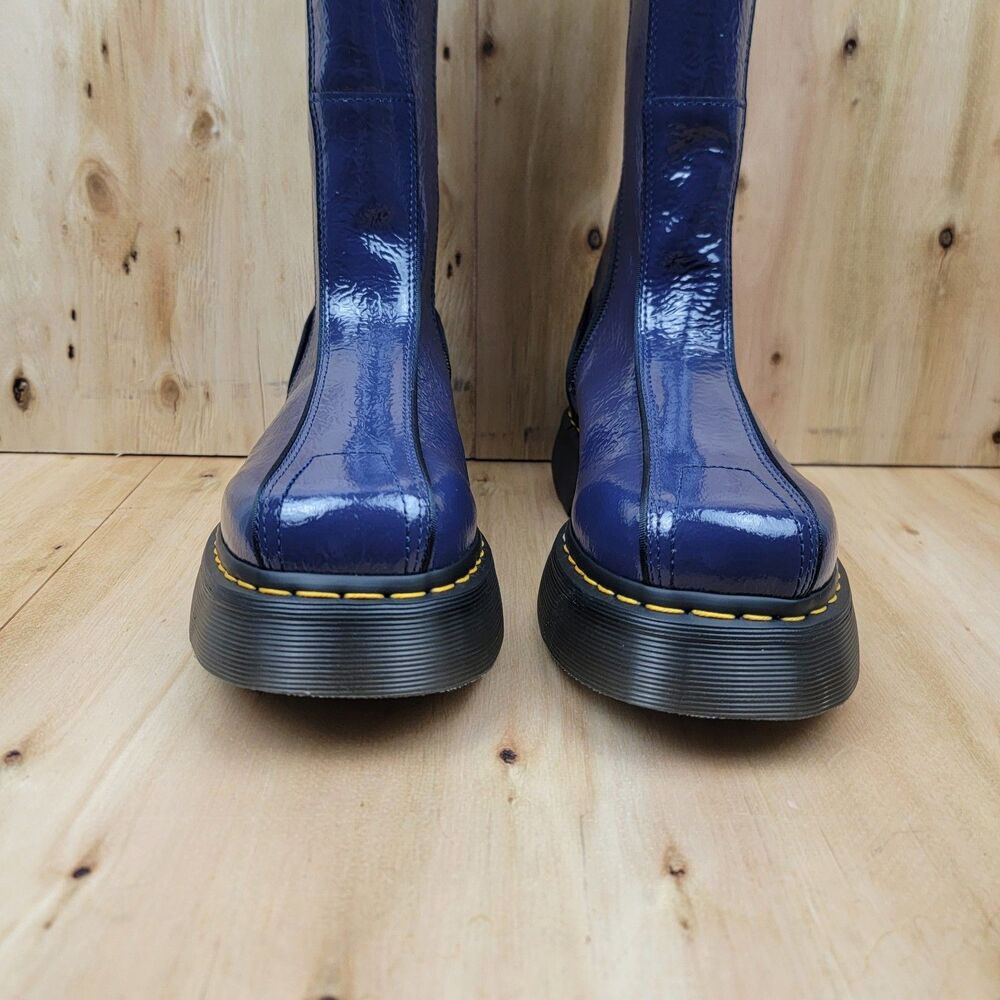 Dr. Martens BUZZ HI Tall Navy Blue Leather Riding Boots US Women's Size 8 - Picture 3 of 8